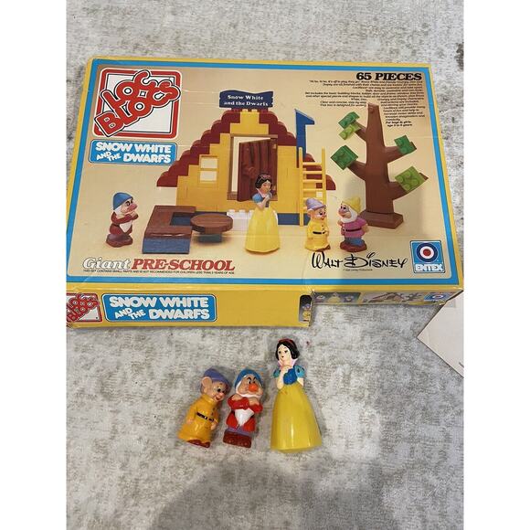 Vintage‎ 1982 Disney Snow White Loc Blocs Set INCOMPLETE - Picture 1 of 6